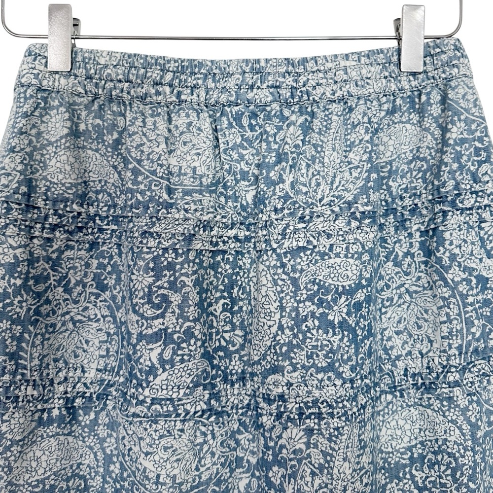 J. Jill Denim Paisley Floral Tiered Midi Skirt Size XSP - Picture 10 of 10